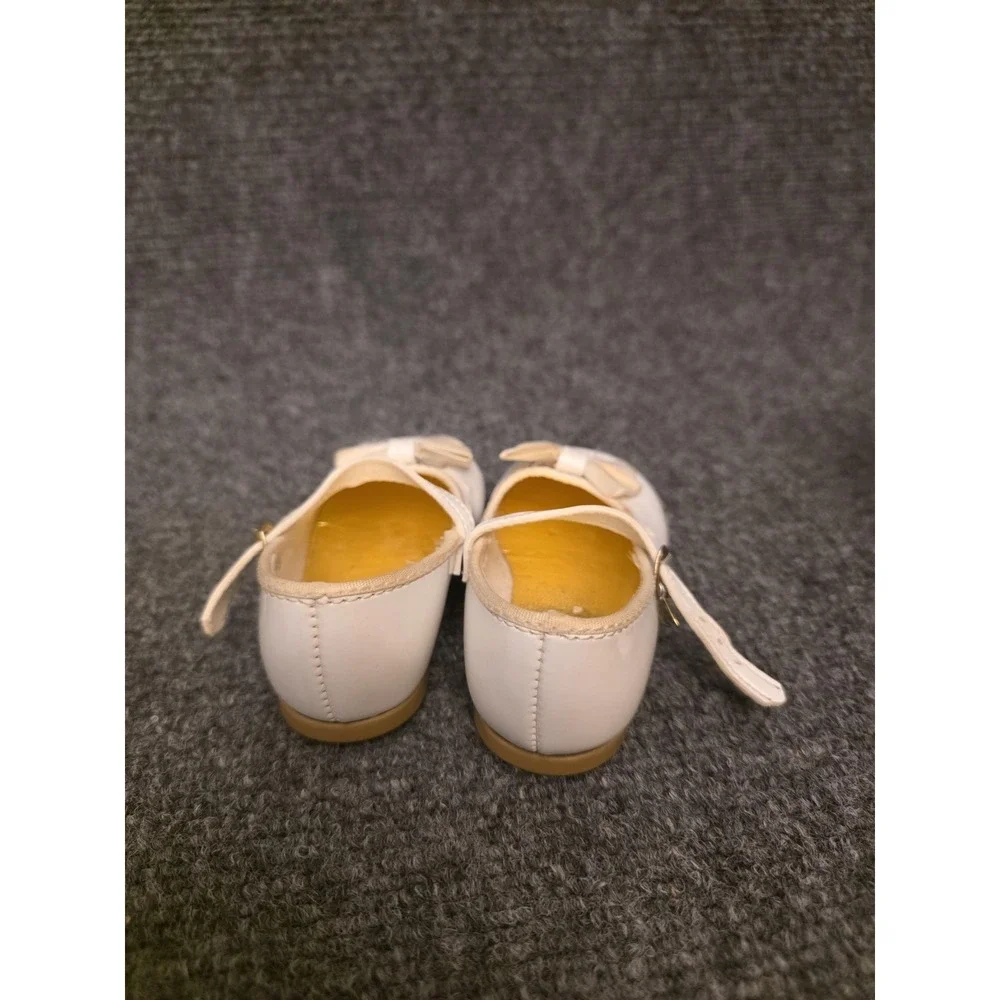 Vtg Small Steps Shoes Girls Size 4 White Mary Jane Bow Dress Formal Wedding USA‎